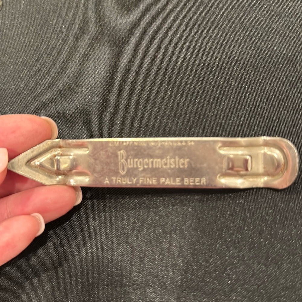 VINTAGE BURGERMEISTER BEER
ADVERTISING BOTTLE OPENER